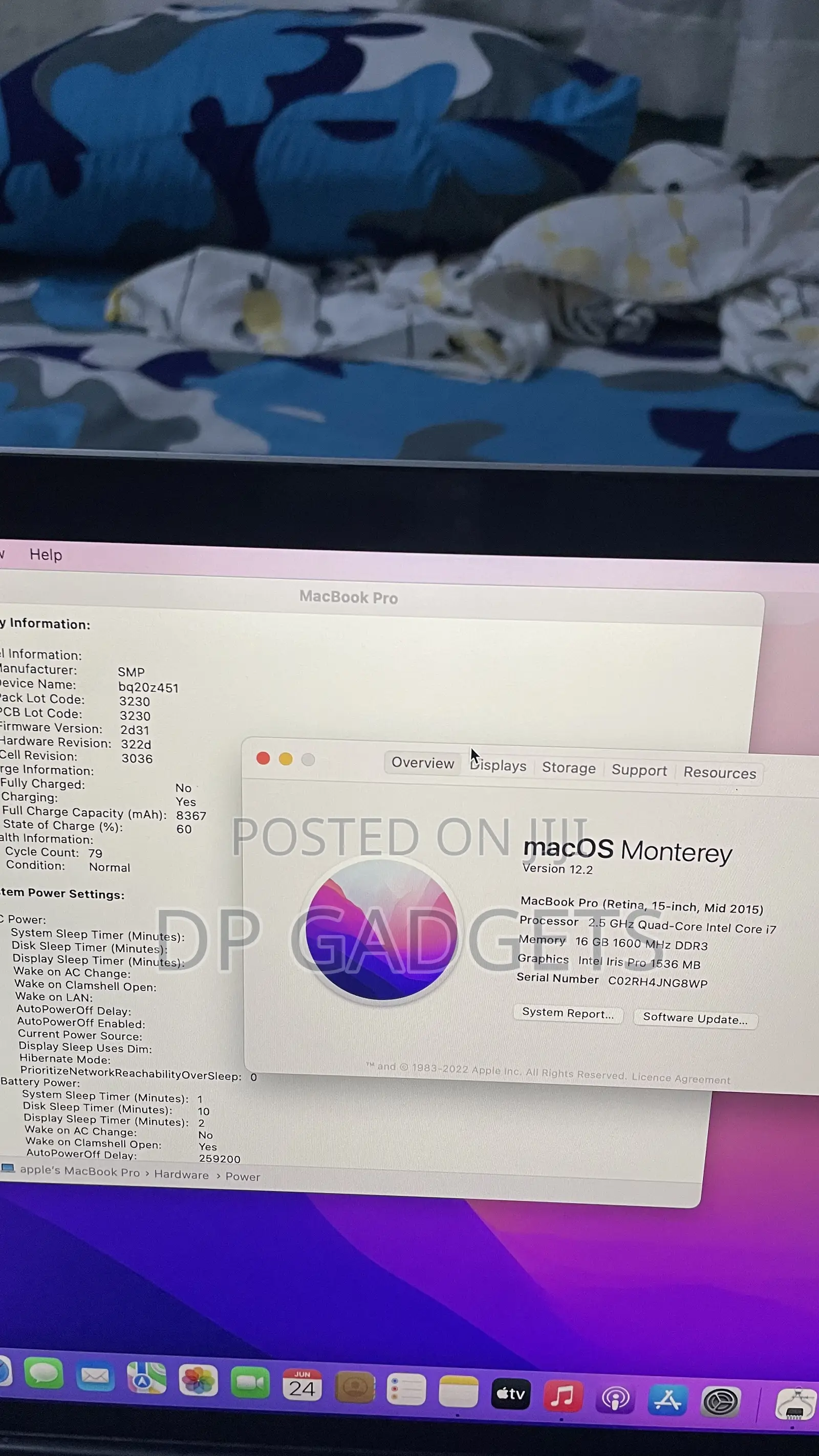 Laptop Apple MacBook Pro 2015 16GB Intel Core i7 SSD 512GB