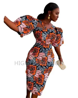 Knee-Length Print Dress