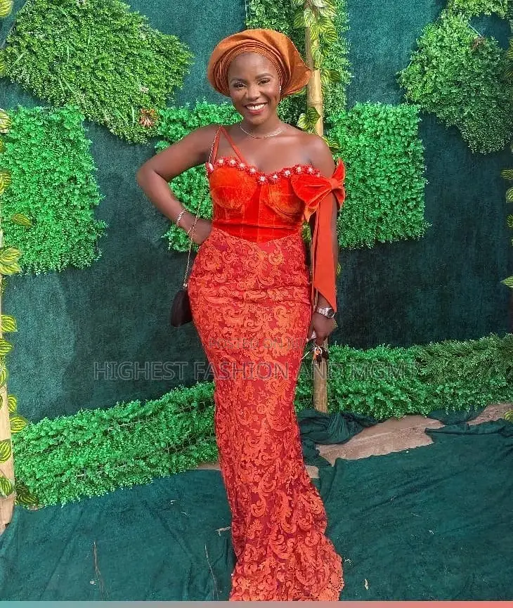 African Lace Corset Outfit