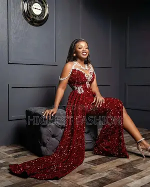 Sequins Africa Front Slit Dress