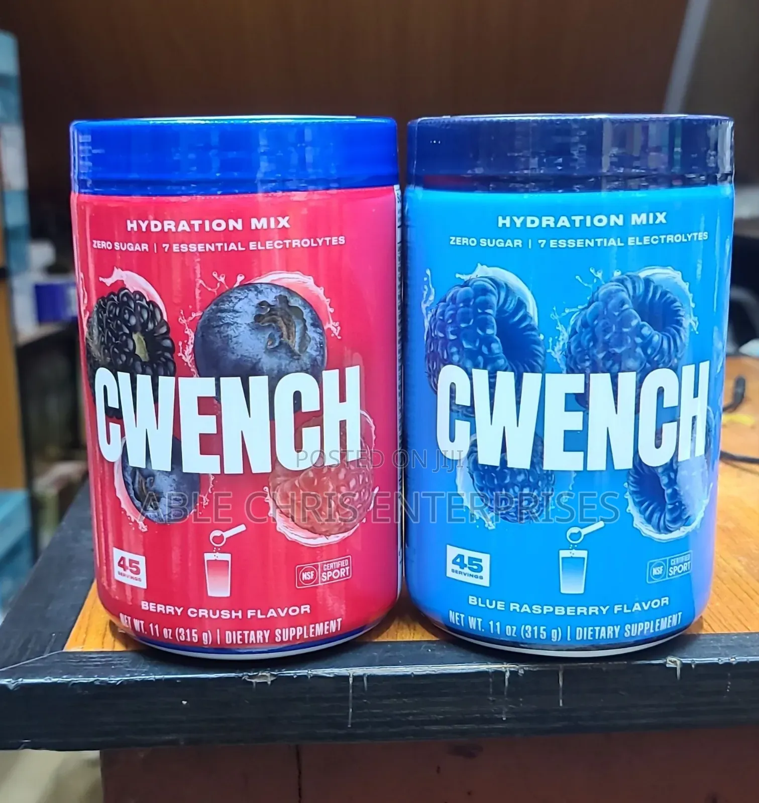 Cwench Hydration Mix in Blue Raspberry Flavor.