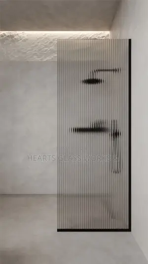 Flutted Glass Partition for Shower Enclosure