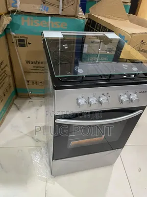Maxi 50x50 Four Burner Gas Cooker With Durable Black Grey Body