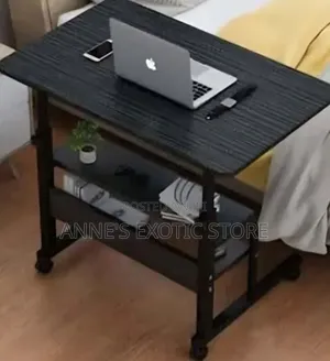 Adjustable Mobile Laptop Desk With Lockable Wheels