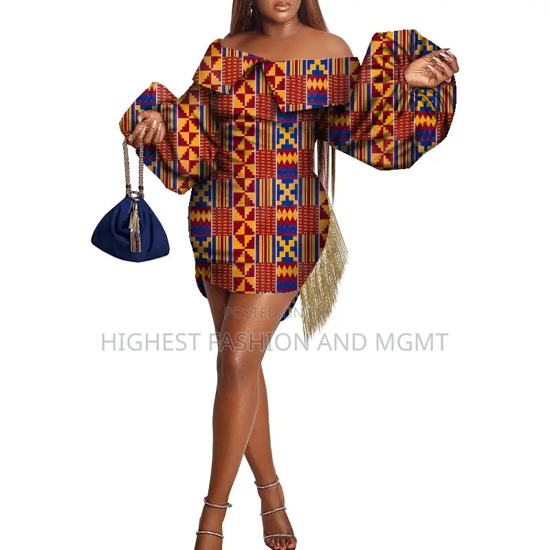 Mini African Puff Sleeve Dress