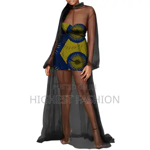 Ankara See-Through Dress