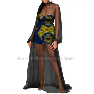 Ankara See-Through Dress