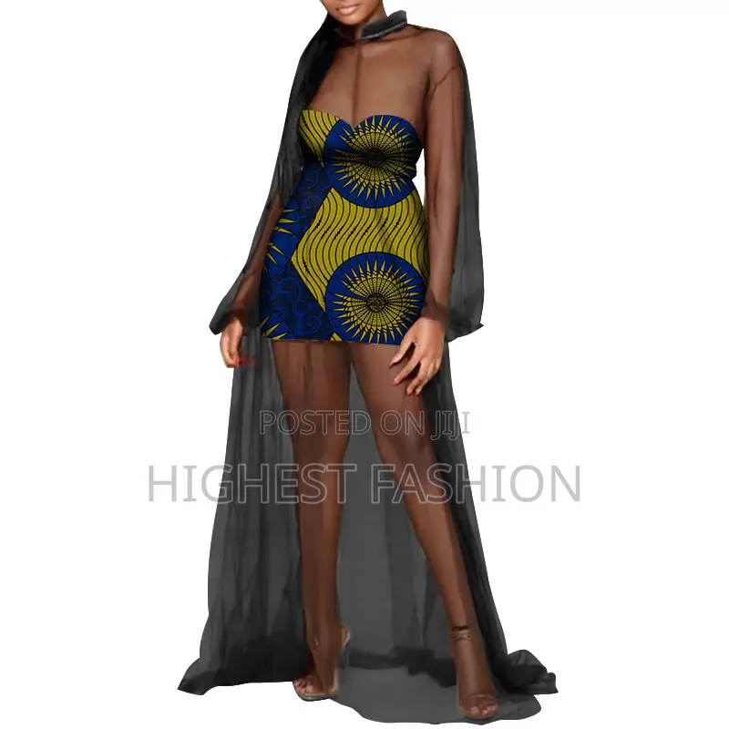 Ankara See-Through Dress