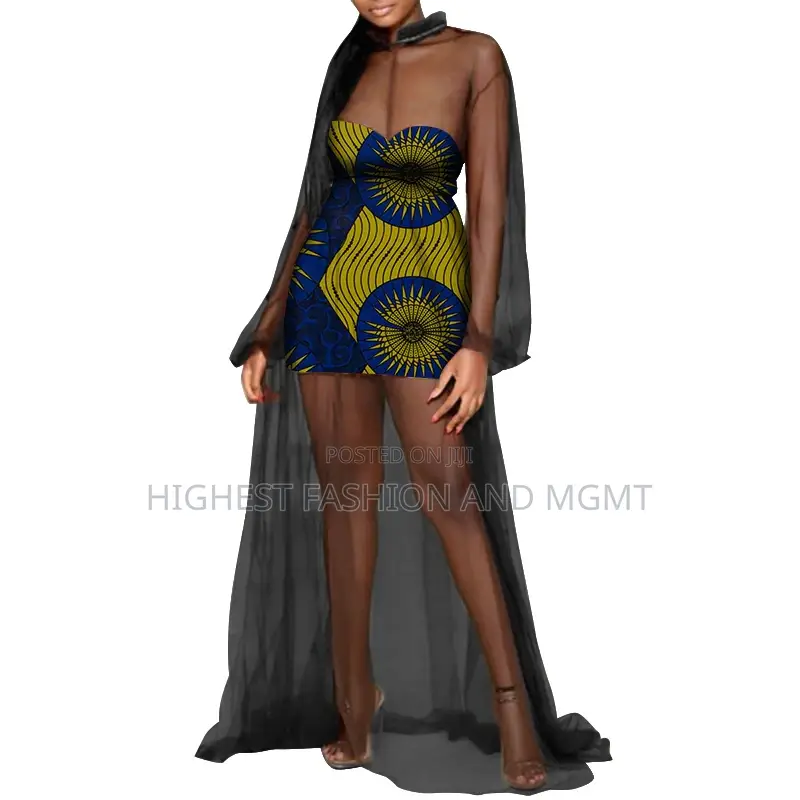 Ankara See-Through Dress