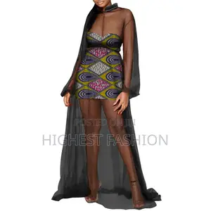 Ankara See-Through Dress