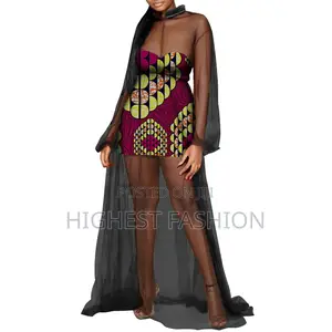 Ankara See-Through Dress