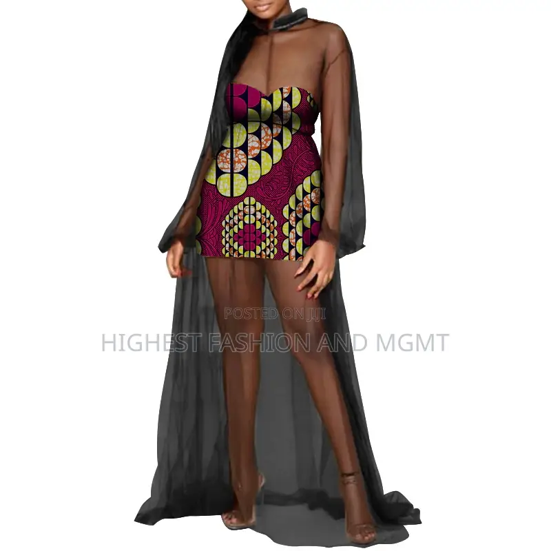 Ankara See-Through Dress
