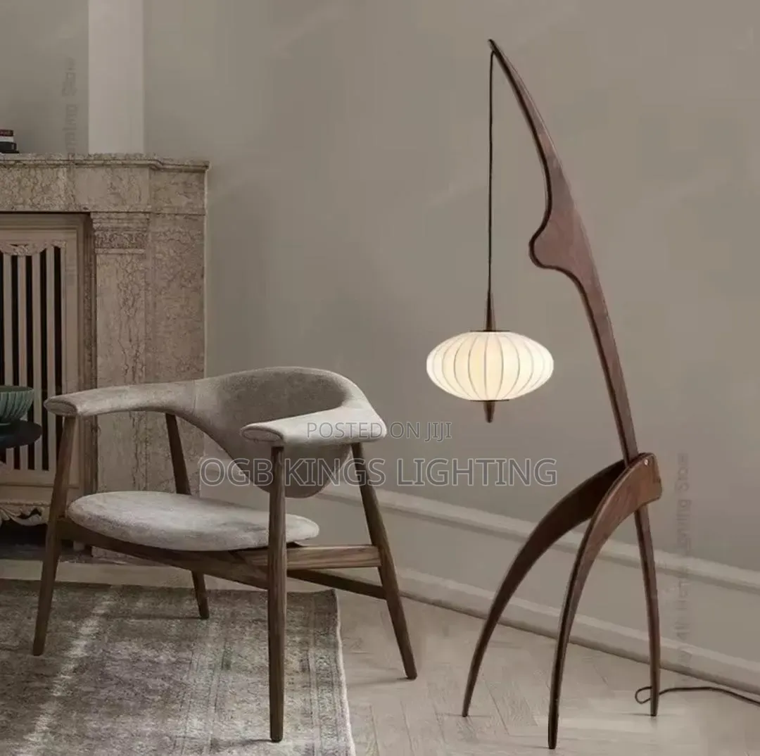 Solid Wood Style Light Emitting Diode Floor Hotel Luxury Standing Lamp