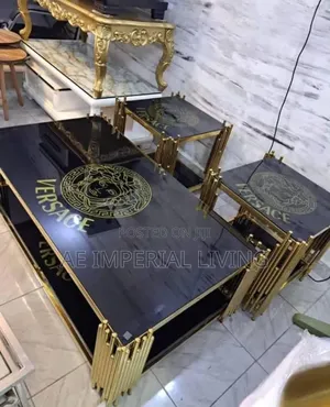 Versace-Inspired Centre Table 2 Side Stools