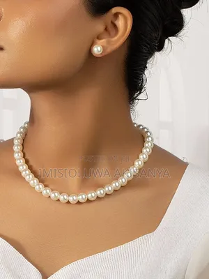 Pearl Choker With Earrings