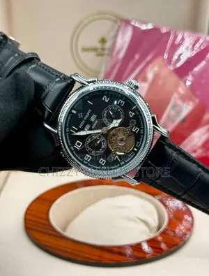 Patek Philippe Quality Men Genuine Leather Wristwatch