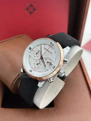 Mont Blanc Quality Men Genuine Leather Wristwatch