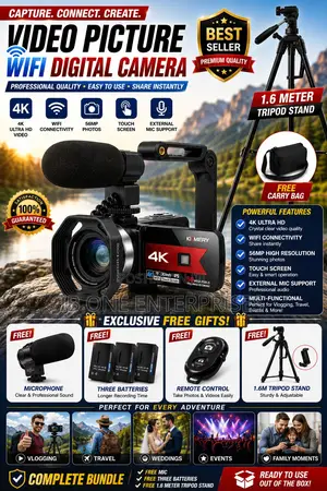 The Complete Vlogging Bundle: Camera, Free Batteries Free Tripod
