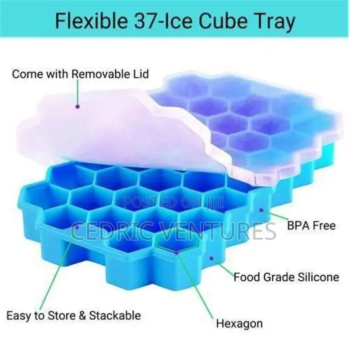 Silicone Flexible Ice Cube Maker With Lid Cover