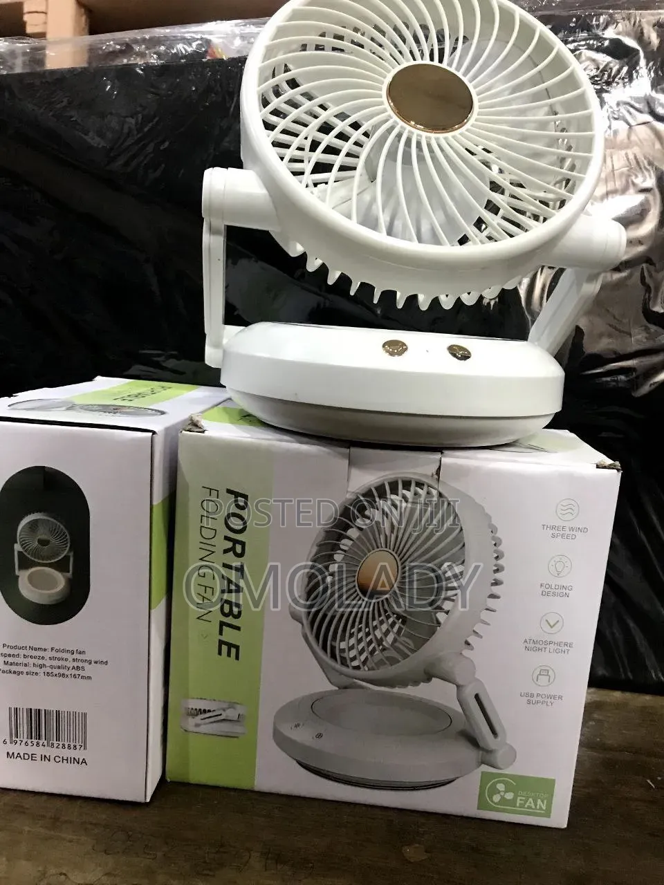Rechargeable Portable Rotating Folding Fan