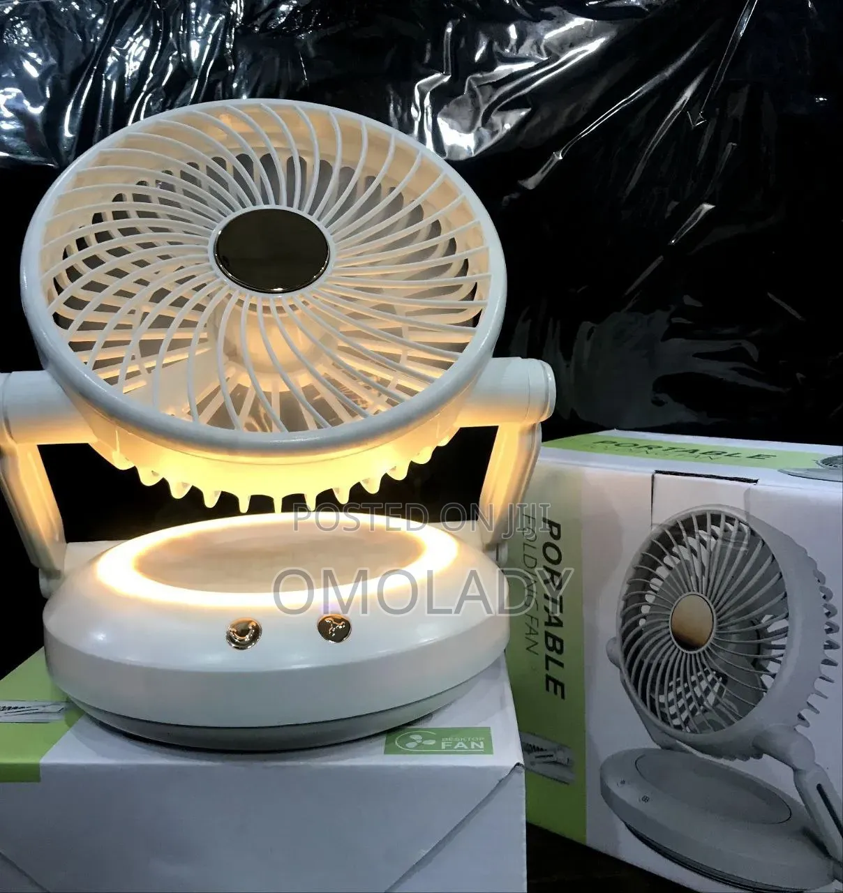 Rechargeable Portable Rotating Folding Fan