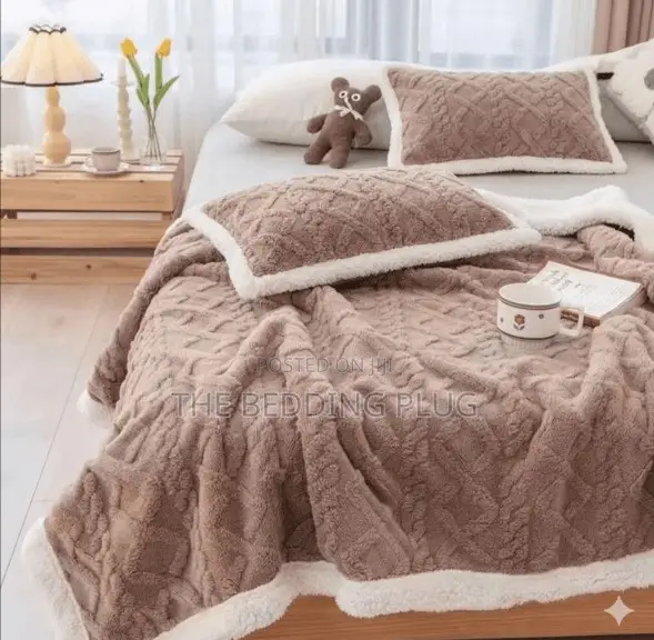 Fluffy Cozy Plush Blanket With 2 Pillow Cases