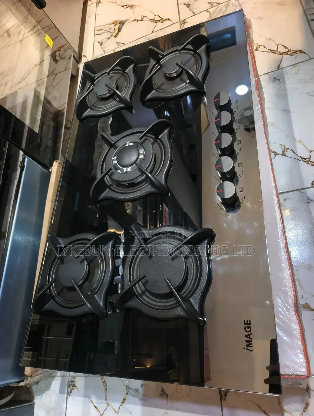 Original Quality Image Inbuilt 5 Burners Automatic Gas Cooker Hob Etc