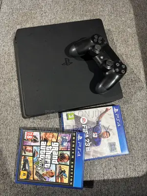 Ps4 Slim 1tb + Controller + Fifa 23 + Gta v – Very Clean
