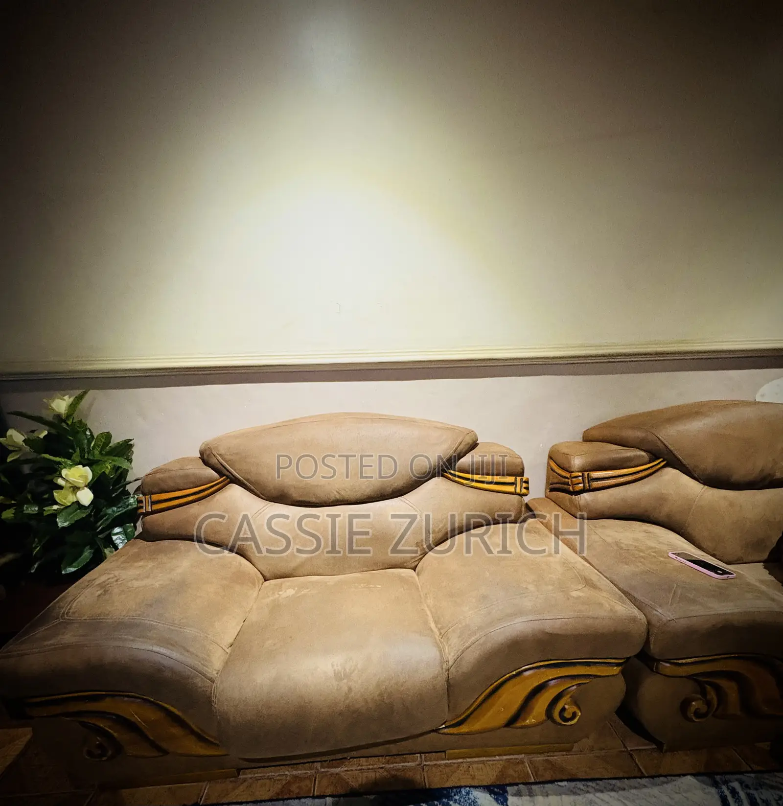7 Seaters Chair Set With Free Throw Pillows
