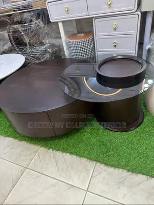 Modern Simple Solid Wood and Glass Coffee Table Set