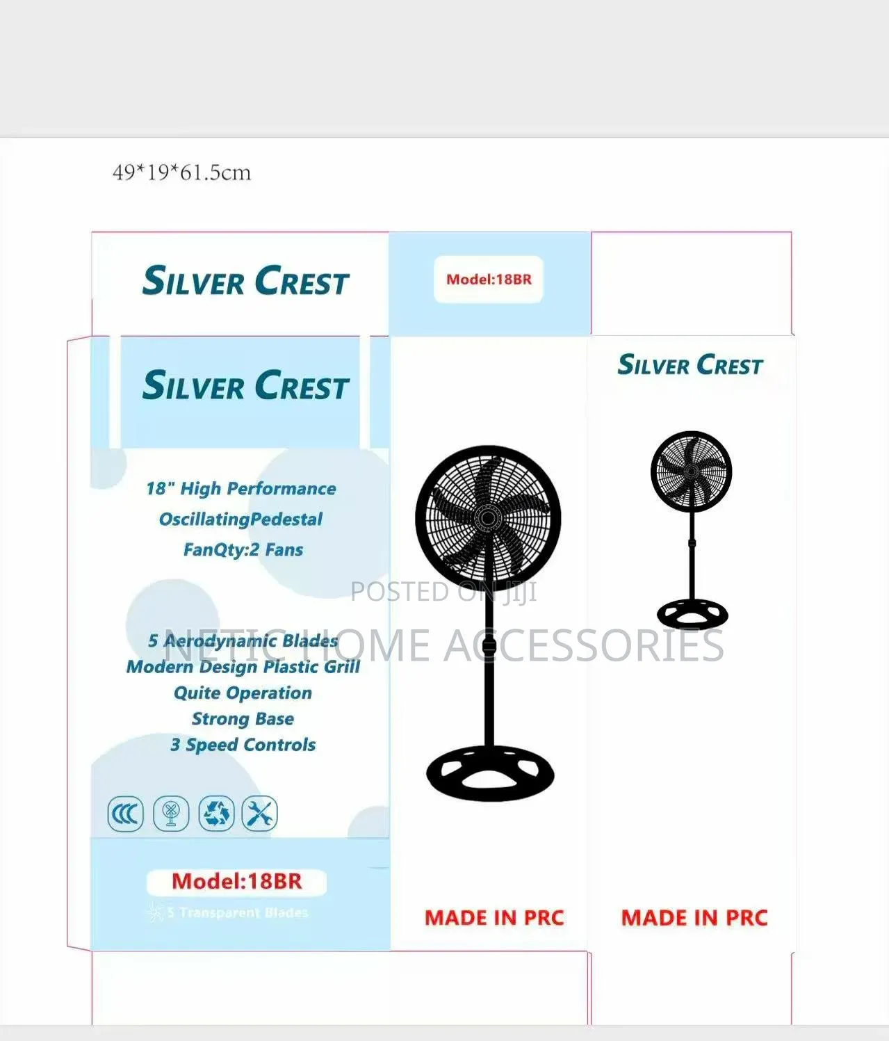 18" Silvercrest Fan