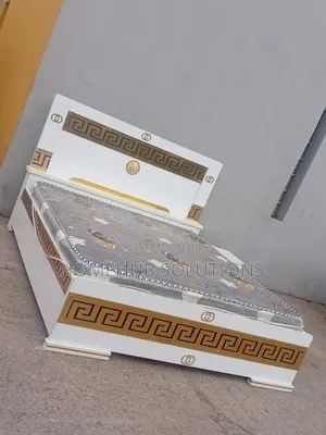 Brand New 6 by 6 Versace Design Bedframe With Side Drawer and Mattress