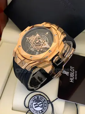 Hublot Quality Luxury Men Chronograph Rubber Strap Wristwatch