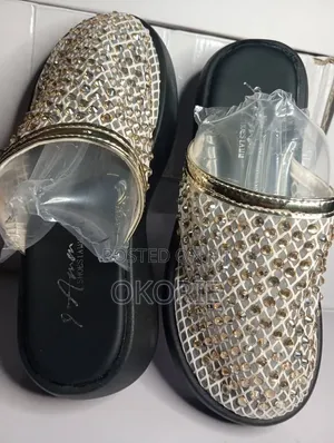 Women Trending High-Heeled Sandals With Full Rhinestones Wedge Design