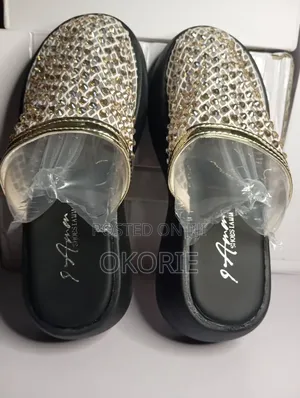 Women Trending High-Heeled Sandals With Full Rhinestones Wedge Design