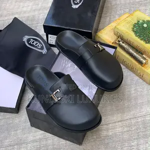 Original Tod’S Black / White Leather Half Shoes