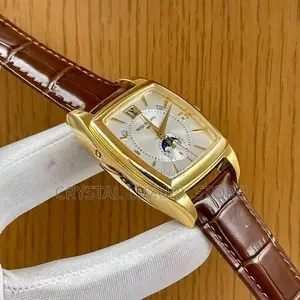 Patek Philippe Quality Luxury Men Genuine Leather Wristwatch