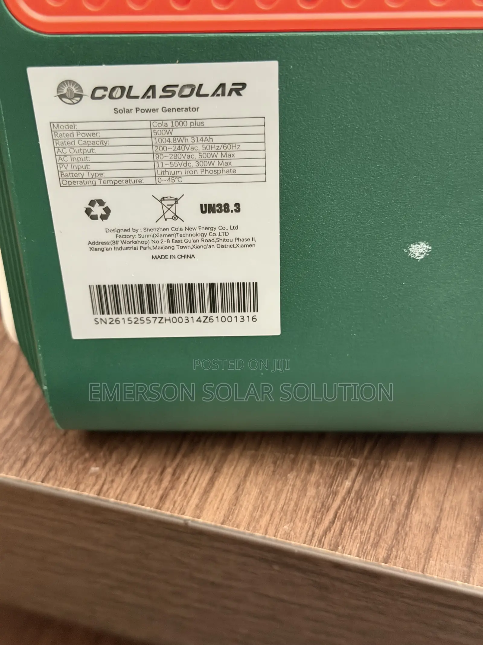 Cola Solar 1kwh Plus 500w