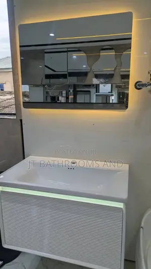 Modern 80cm Cabinet Basin - White