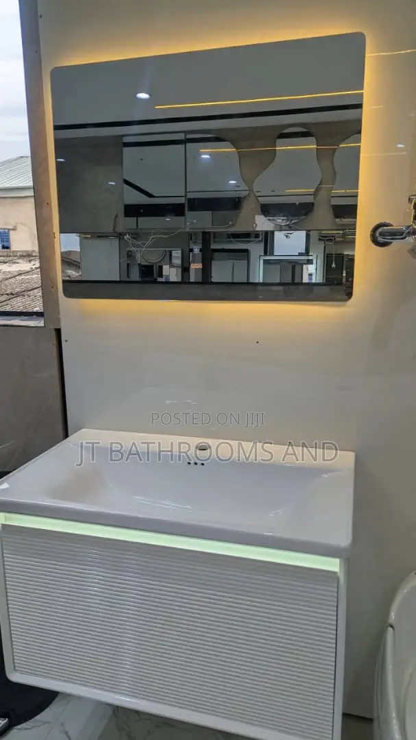 Modern 80cm Cabinet Basin - White
