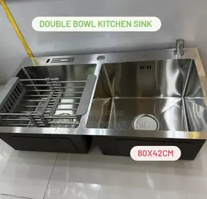Durable Handmade Kitchen Sink , Double Bowl