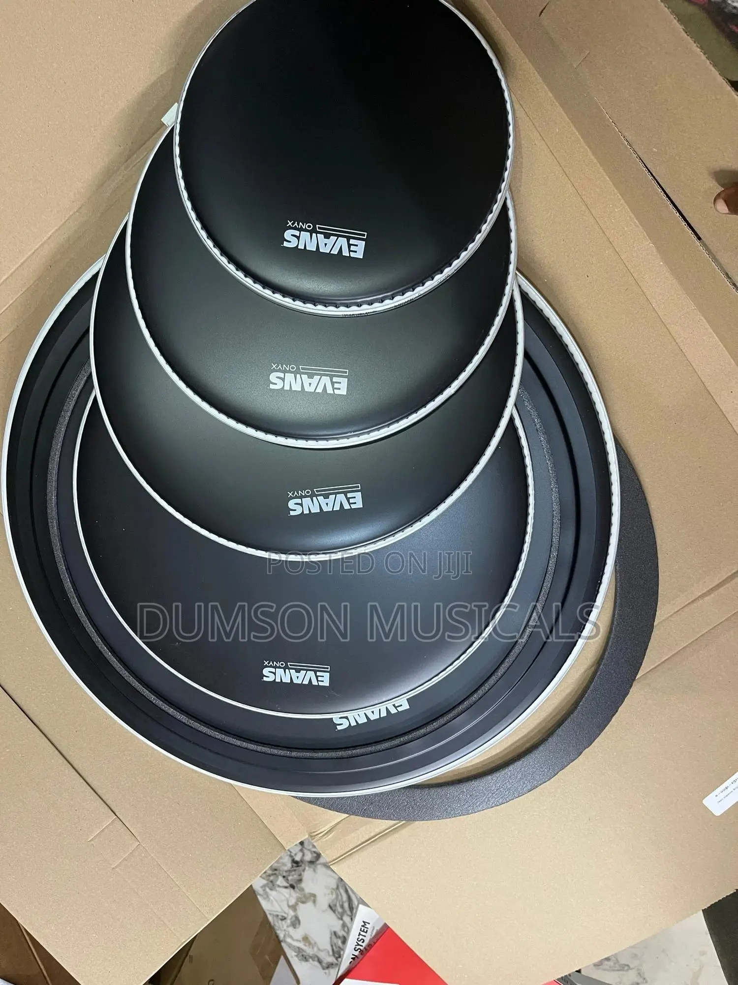 5 Piece Evans Drum Head Black Color