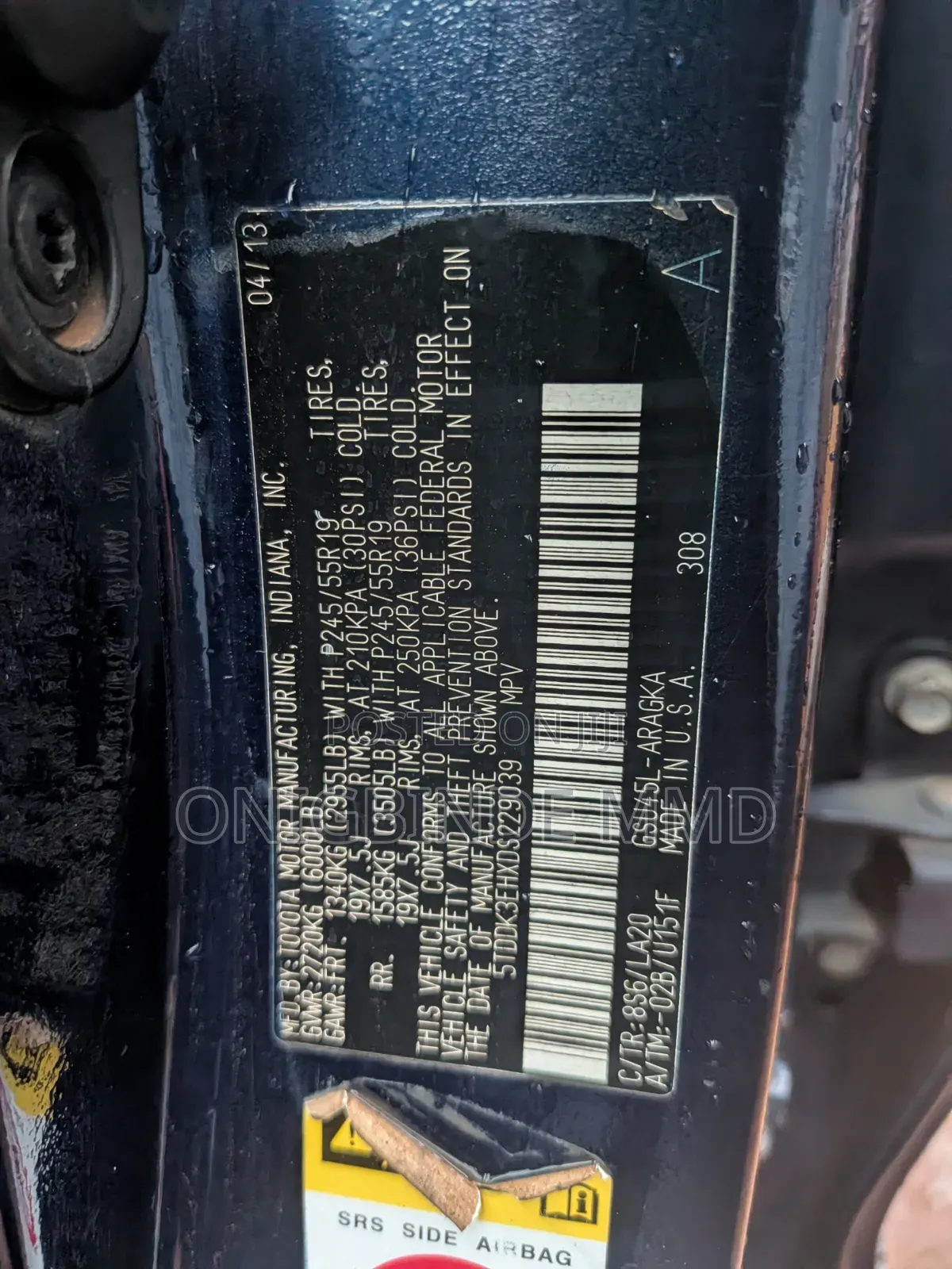 Toyota Highlander 2013 Blue