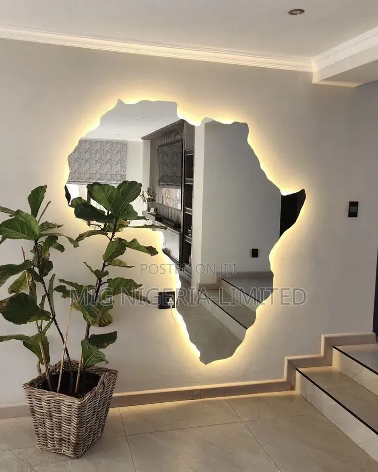 World Map Artwork Full Length Mirror Decoration