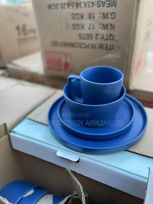 16 PCS Blue Dinner Set the Bowls Are Deep Big!