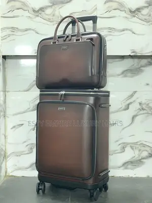 Mont Blanc Quality Luxury Genuine Leather Traveling Box and Laptop Bag