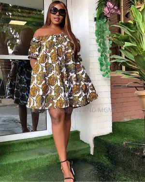 African Chiffon Short Gown