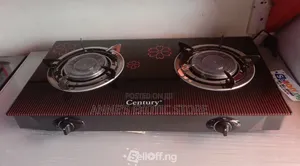 Century CGS-201-B 2 Burner Glass Tabletop Gas Cooker