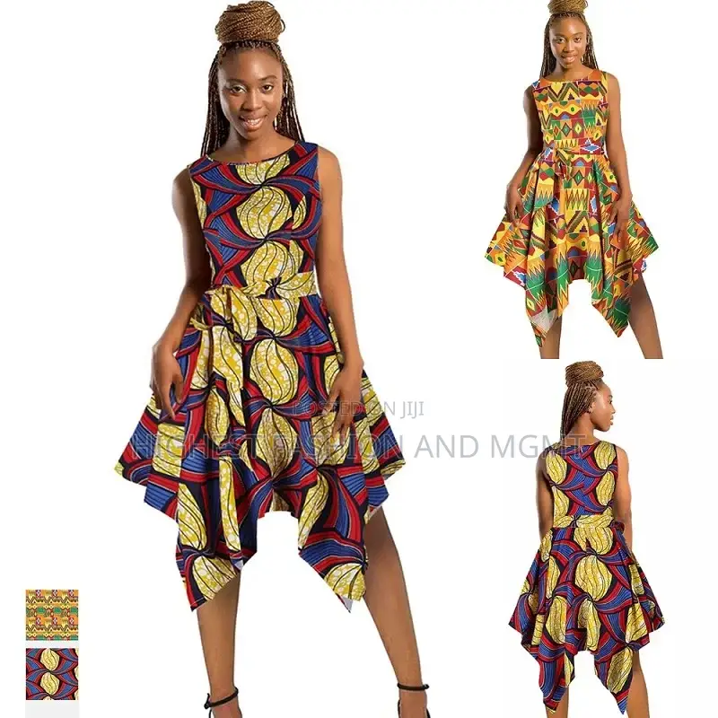 Ankara Short Sleeve Gown