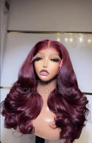 22” Bouncy Curls Wine With 5 by 5 Closure (300grams)